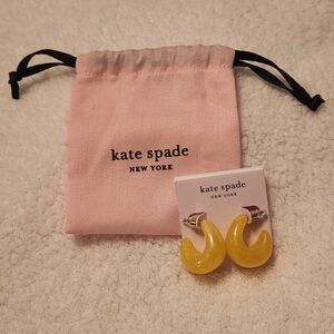 Kate Spade Yellow Adore-Ables Huggie Hoop Earrings NWT